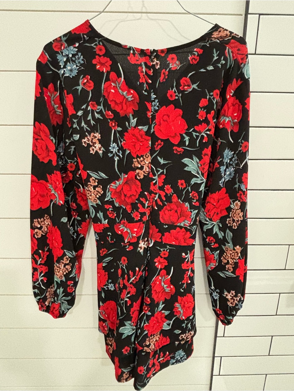 Long Sleeve Floral skort with Red Rose/floral accents
